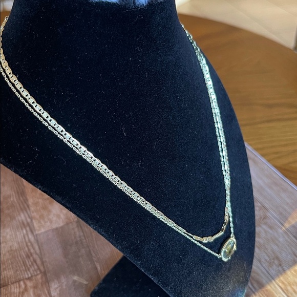 Kendra Scott Gold Chain Necklace with Iridescent Pendant - Picture 2 of 6